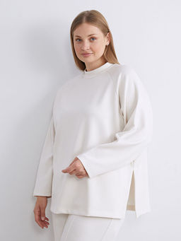 Dik Yaka Oversize Kad?n Sweatshirt Tunik