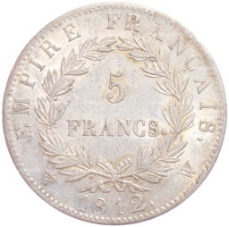 Монета 5 франков 1812 года W Франция