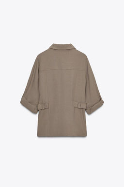 SAFARI SHIRT WITH SIDE BUCKLES - Zara фото 8