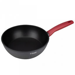 Сковорода с антипригарным покрытием д24см Грейси, h7,5см, s2,8мм, дно д14,5см, s4,9мм, глубокая, кованный алюминий, бакелитовая ручка c покрытием soft touch, TalleR (Китай) Подходит для всех видов плит, включая индукционную.
