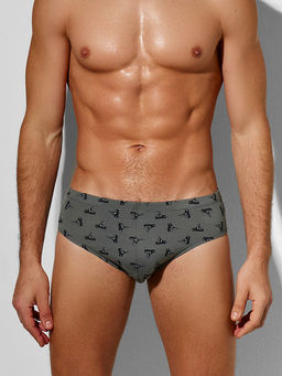 Цена за 2 штуки! Трусы плавки мужские серые с принтом