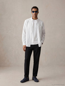 Regular Fit ?izgili Oxford Erkek G?mlek