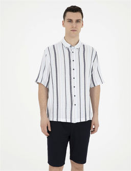 Lacivert Oversize K_sa Kollu G_mlek