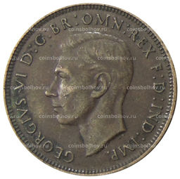 Монета 1/2 пенни 1938 года Австралия