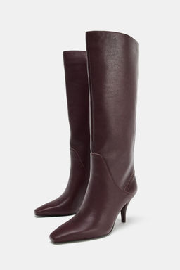 LEATHER HEELED BOOTS - Zara фото 3