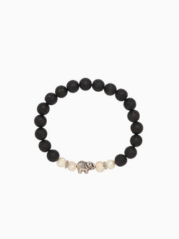 Браслет «Слоник», длина 18 см, жемчуг, лава