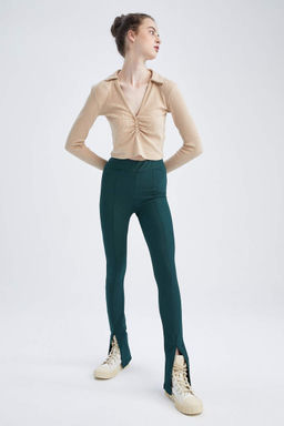 Леггинсы с разрезом на талии и нормальной талией - Defacto фото 3