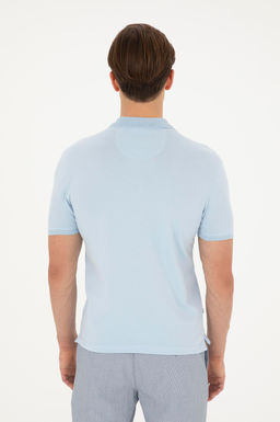 Мужская голубая базовая футболка - U.s. polo assn фото 5