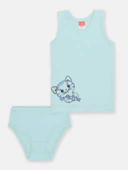 CRB wear/CWKG 30030-43 Комплект для девочки (майка, трусы),голубой/Ex.Cherubino