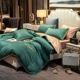 КПБ Mency однотонный с вышивкой MENO018 Евро