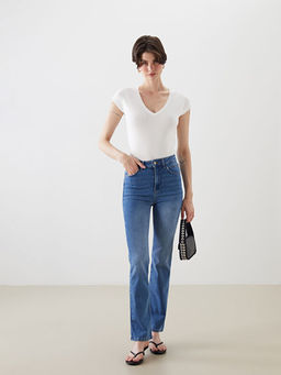 Crop Flare Kad?n Jean Pantolon