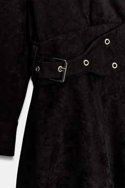 FAUX SUEDE MINI DRESS WITH BELT - Zara фото 4