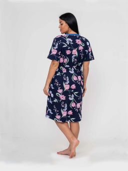 Халат женский, цвет синий белый розовый