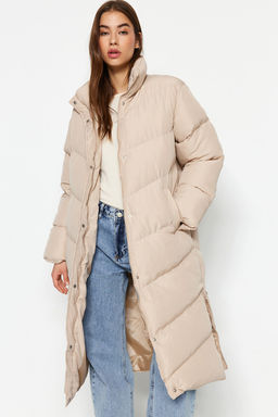 TRENDYOLMILLA Bej Regular Yandan Fermuar Detayl? Su Itici Uzun Sisme Mont TWOAW24MO00049 фото 10