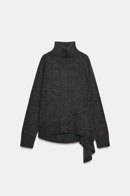 WOOL JUMPER WITH ASYMMETRIC HEM - Zara фото 6