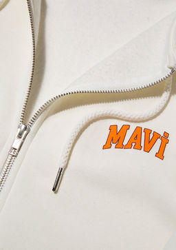 Mavi Logo Bask?l? Kap??onlu Bej Sweatshirt  фото 6