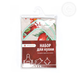 Набор для кухни №3 Вкус граната Набор для кухни/Полотенце: 1 шт. - 50*70; Прихватка стеганая: 2 шт. - 18*18; Фартук с карманом: 1 шт. - 69*76 - Арт дизайн фото 3