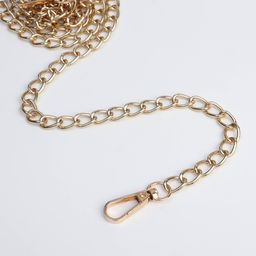 Цена за 2 шт. Цепочка для сумки, с карабинами, железная, 9 14 мм, 120 см, цвет золотой