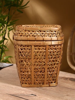 Корзина плетёная «Баскет», 24×24×28 см, бамбук, светлая