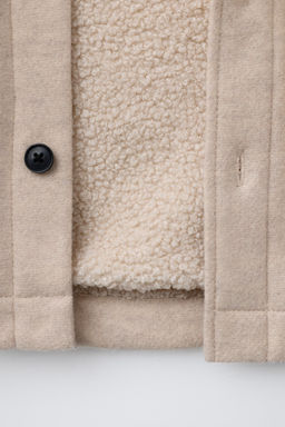 FLANNEL FAUX SHEARLING OVERSHIRT - Zara фото 4