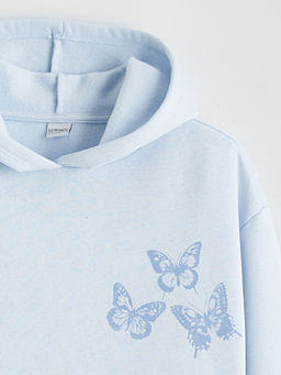 Kap??onlu K?z ?ocuk Kal?n Sweatshirt