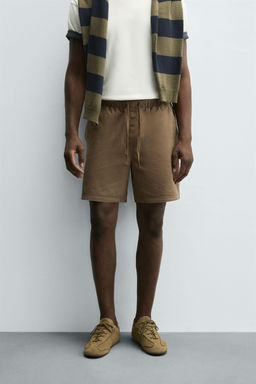LYOCELL-COTTON RELAXED FIT BERMUDA SHORTS - Zara фото 2