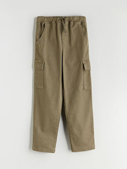 Beli Lastikli K?z ?ocuk Kargo Pantolon