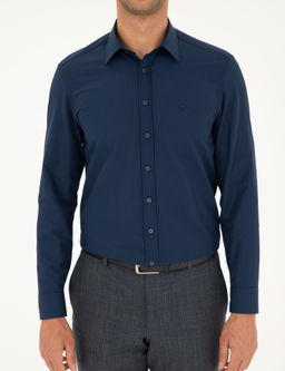 Lacivert Slim Fit Uzun Kollu G_mlek - Pierre cardin фото 6