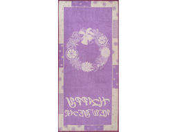 6с102.411ж1 Рождественский венок (фиалка3) Полотенце махровое 67х150см