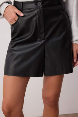 TRENDYOLMILLA Siyah Cepli Suni Deri Dokuma Sort TWOAW21SR0014 фото 9