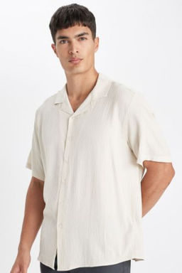 Relax Fit Polo Yaka Penye K?sa Kollu Gomlek