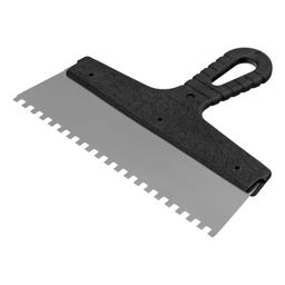 Шпатель 250мм, нерж.сталь, зуб 6х6мм, пластик.ручка "Сибртех"