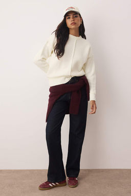 Kahverengi Yumusak Dokulu Genis Kal?p Dikis Detayl? Triko Kazak TWOAW26KZ00075 - Trendyolmilla фото 10