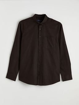 Regular Fit Keten Kar???ml? Erkek G?mlek