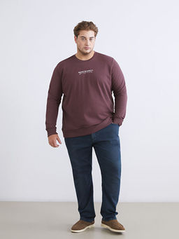 Bisiklet Yaka Bask?l? Erkek Sweatshirt