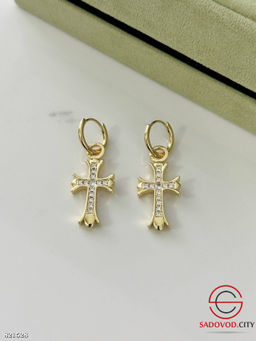 Серьги крестики из мединской стали