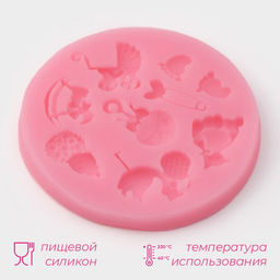 Молд Доляна Для новорождённого, силикон, d=7.5 см, розовый  фото 2