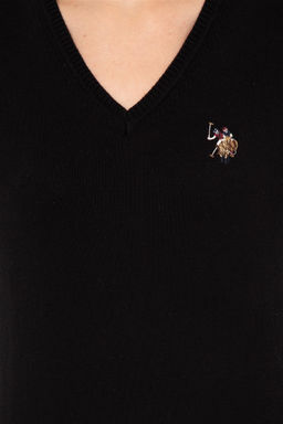 Женский черный базовый свитер с v-образным вырезом Неожиданная скидка в корзине - U.s. polo assn фото 6
