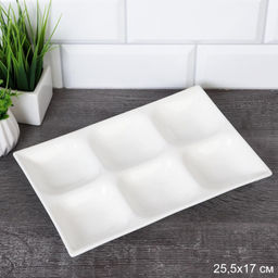 Блюдо менажница 6 секций 25,5 см фарфор арт. WR-301 (736410)