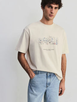 Футболка с принтом из 100% хлопка ZR2605043403-61 / Zarina