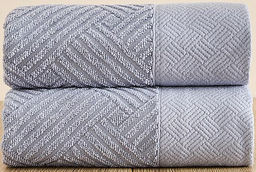 Комплект махровых полотенец FLOOX бордюр Венера, серо-голубой