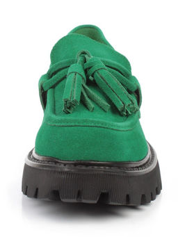 03-5929-3 GREEN Лоферы женские (натуральная замша) - No name фото 8