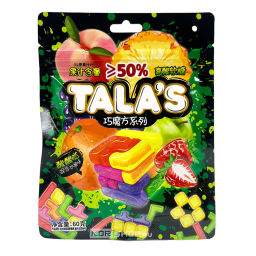 Жевательный мармелад с фруктовым соком в кислой посыпке Микс фруктов Magic Cube Talas, Китай, 60 г Акция