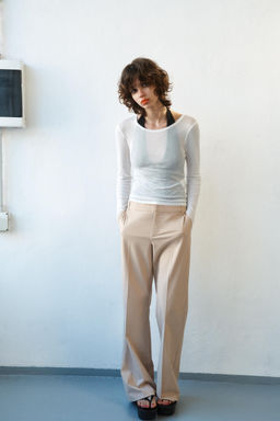 PANTAL?N RECTO RAYA DIPLOM?TICA / Beige