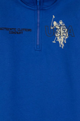 Erkek _ocuk Mavi Yar_m Fermuarl_ Sweatshirt - U.s. polo assn фото 4