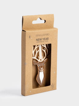 Игрушка елочная, 8 см, металл, коричневая, Олень, New year - Anna lafarg фото 6