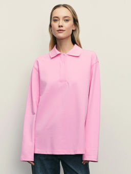 Лонгслив оверсайз с отложным воротником / Zarina  фото 3