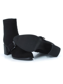 01-PCM347-2 BLACK Ботинки демисезонные женские (натуральная замша, байка)