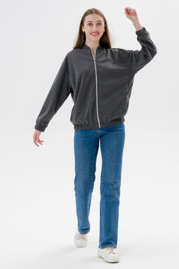 Бомбер из коттон фита антрацит - Амадэль фото 16