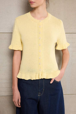 Teen Sar? Cicek Dugme Detayl? Bisiklet Yaka Triko Bluz TWOSS26BZ00119